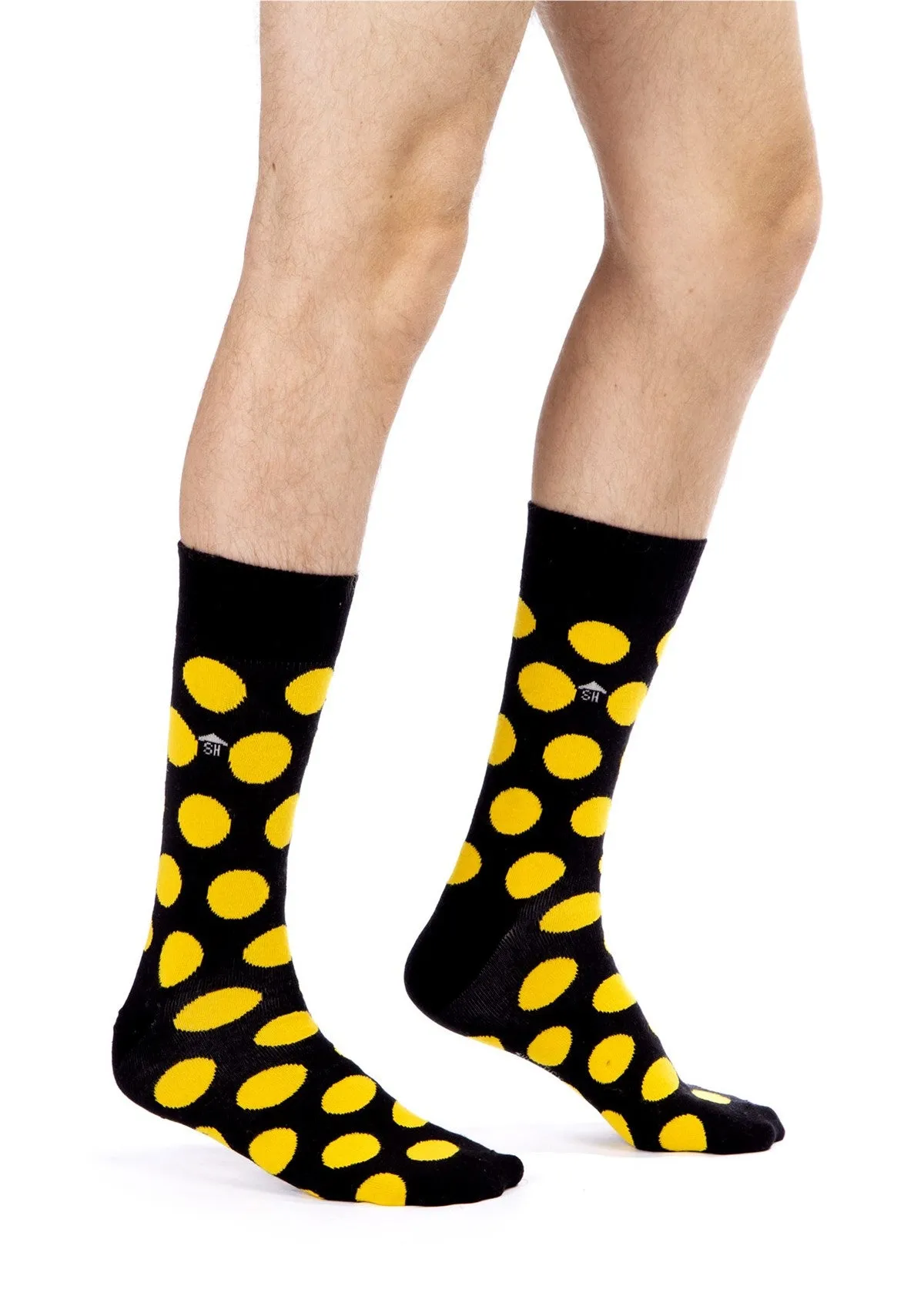 Yellow Dots Design Men Socks