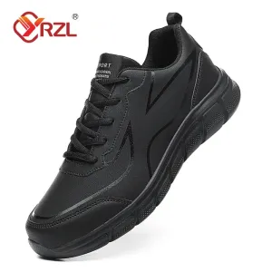 YRZL Black Waterproof Running Shoes for All-Weather Comfort