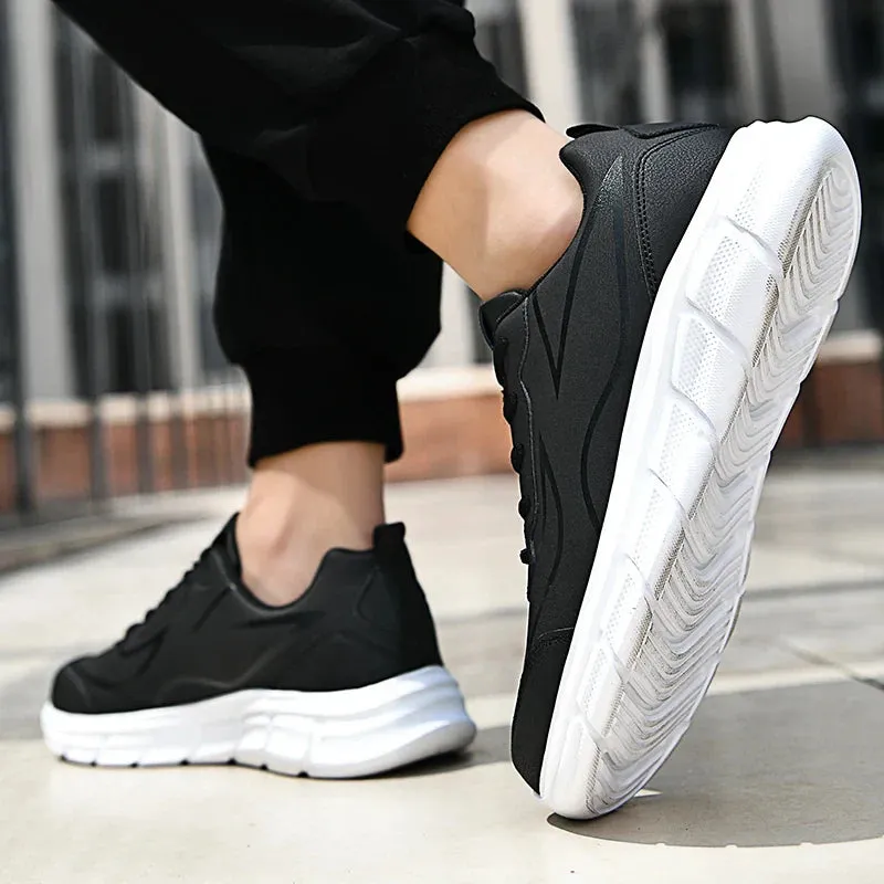 YRZL Black Waterproof Running Shoes for All-Weather Comfort