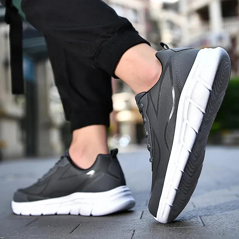 YRZL Black Waterproof Running Shoes for All-Weather Comfort