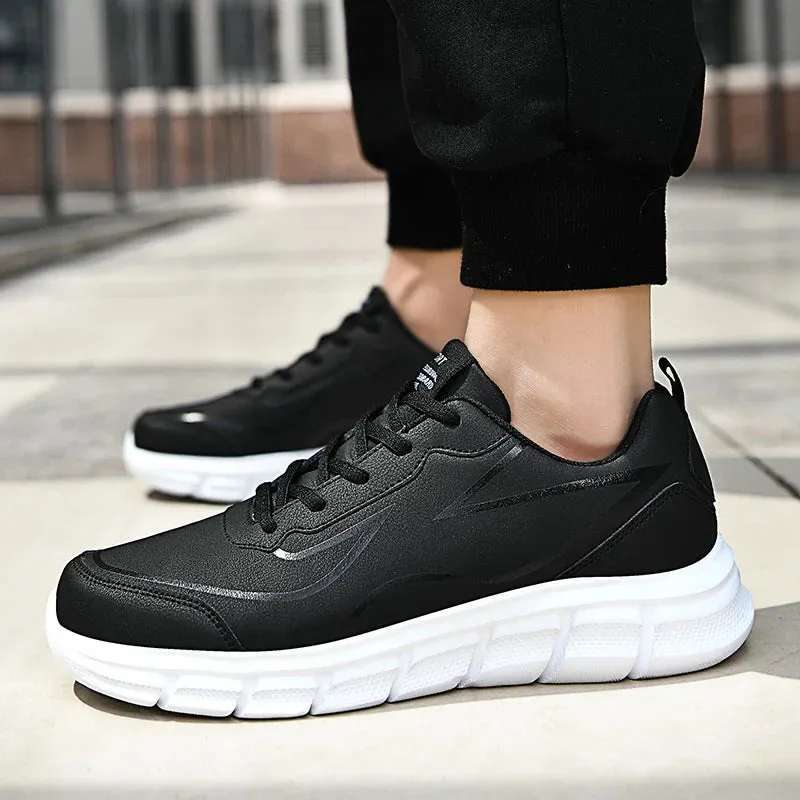 YRZL Black Waterproof Running Shoes for All-Weather Comfort