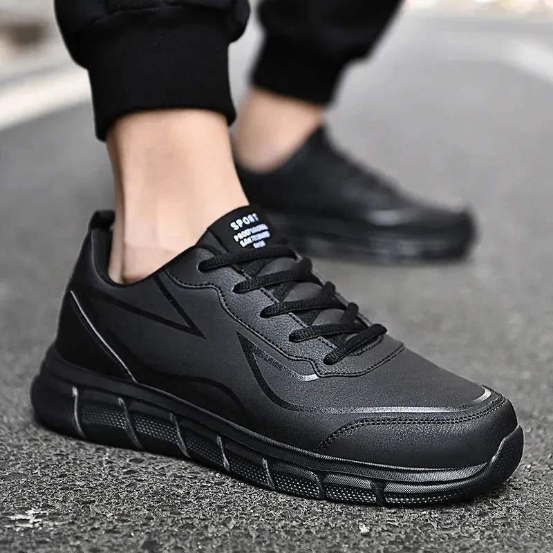 YRZL Black Waterproof Running Shoes for All-Weather Comfort