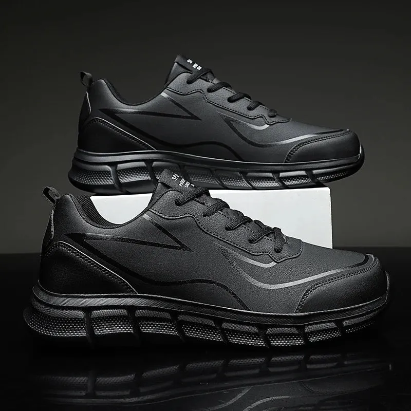 YRZL Black Waterproof Running Shoes for All-Weather Comfort