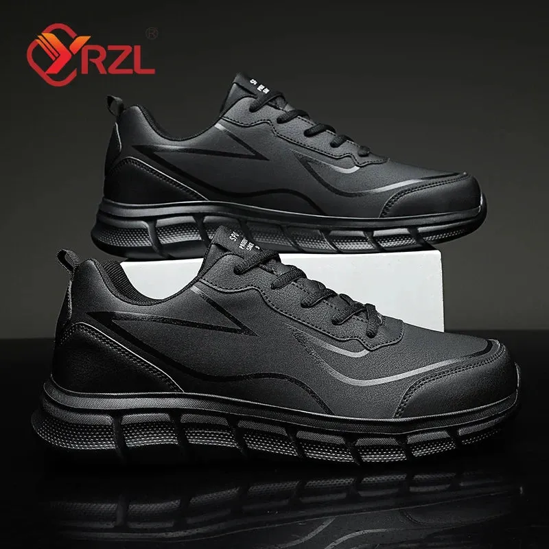 YRZL Black Waterproof Running Shoes for All-Weather Comfort