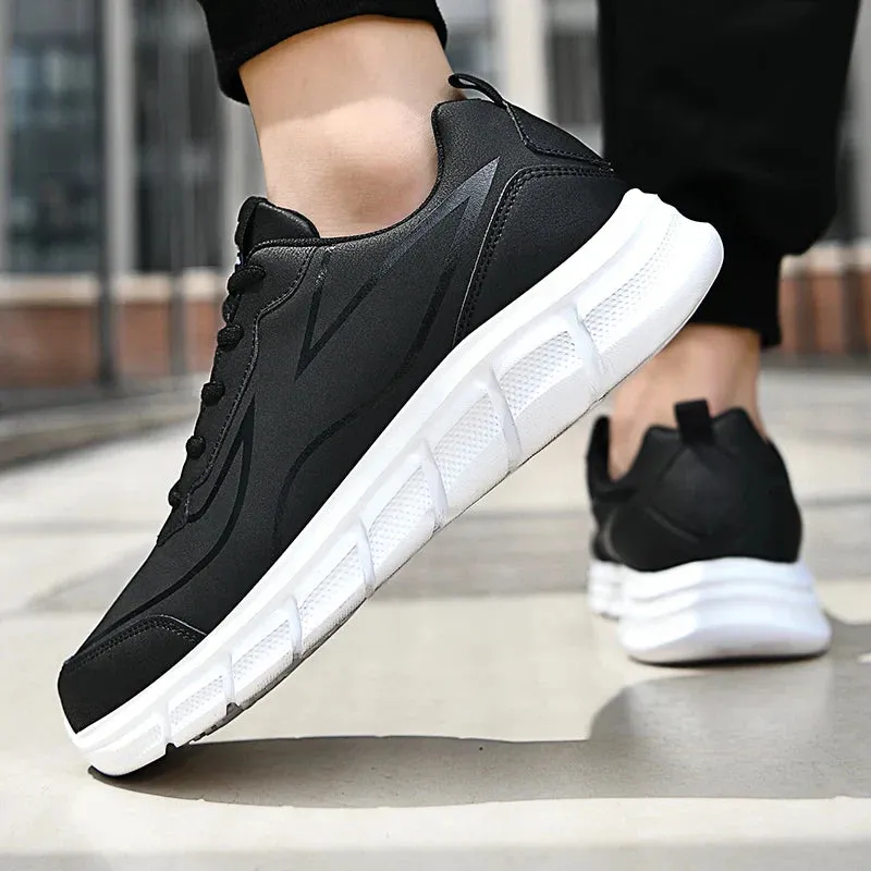 YRZL Black Waterproof Running Shoes for All-Weather Comfort