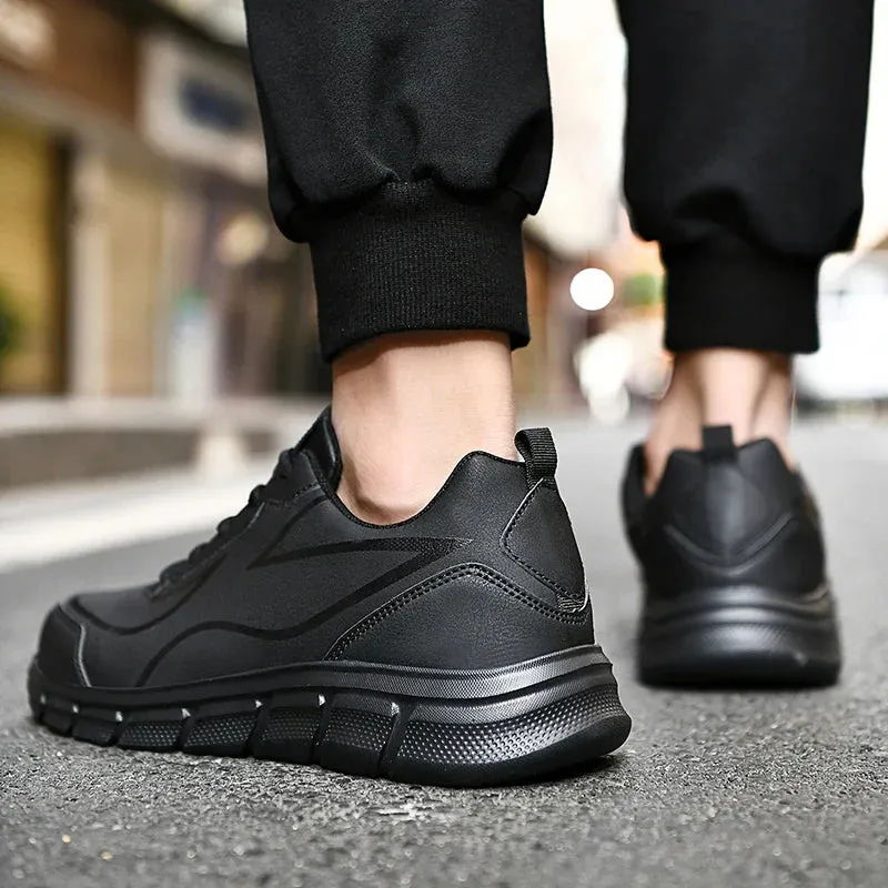 YRZL Black Waterproof Running Shoes for All-Weather Comfort