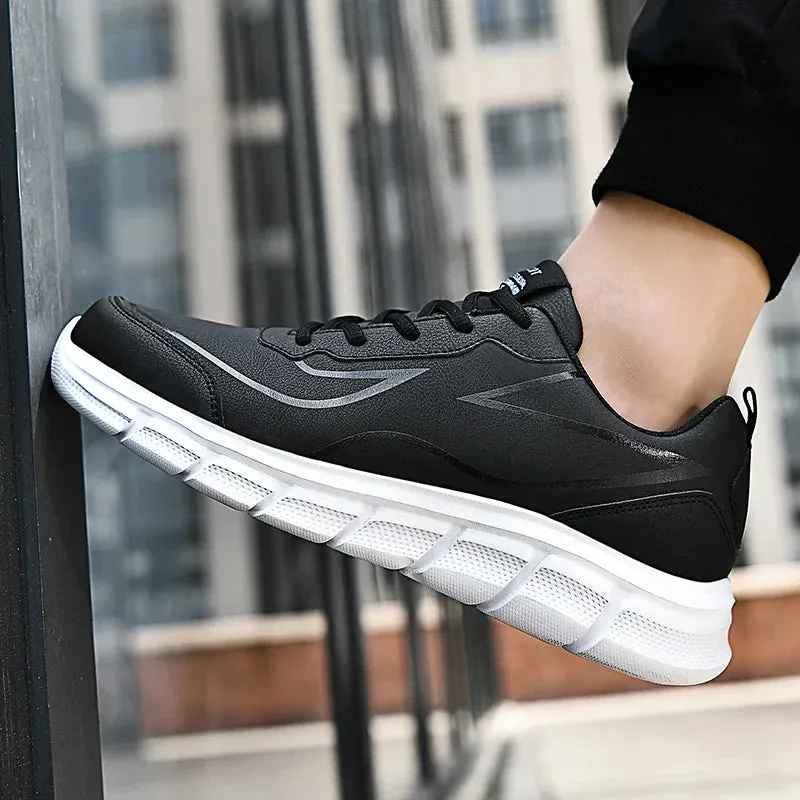 YRZL Black Waterproof Running Shoes for All-Weather Comfort
