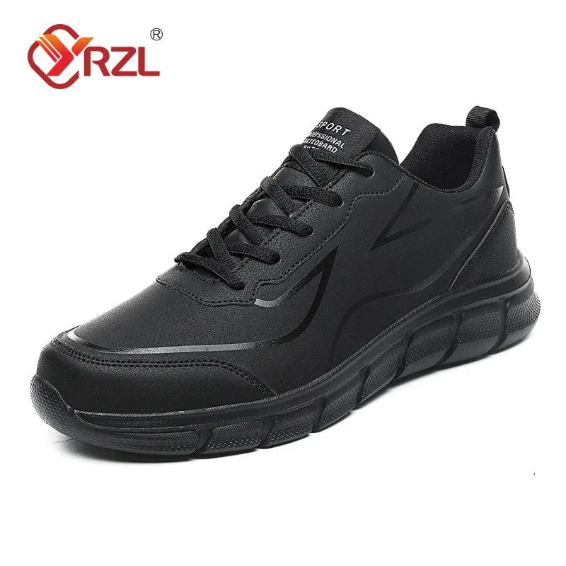 YRZL Black Waterproof Running Shoes for All-Weather Comfort