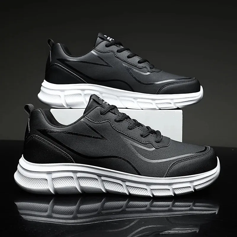 YRZL Black Waterproof Running Shoes for All-Weather Comfort