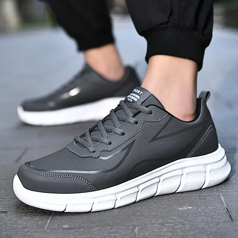 YRZL Black Waterproof Running Shoes for All-Weather Comfort