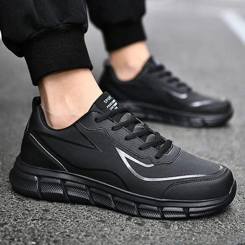 YRZL Black Waterproof Running Shoes for All-Weather Comfort