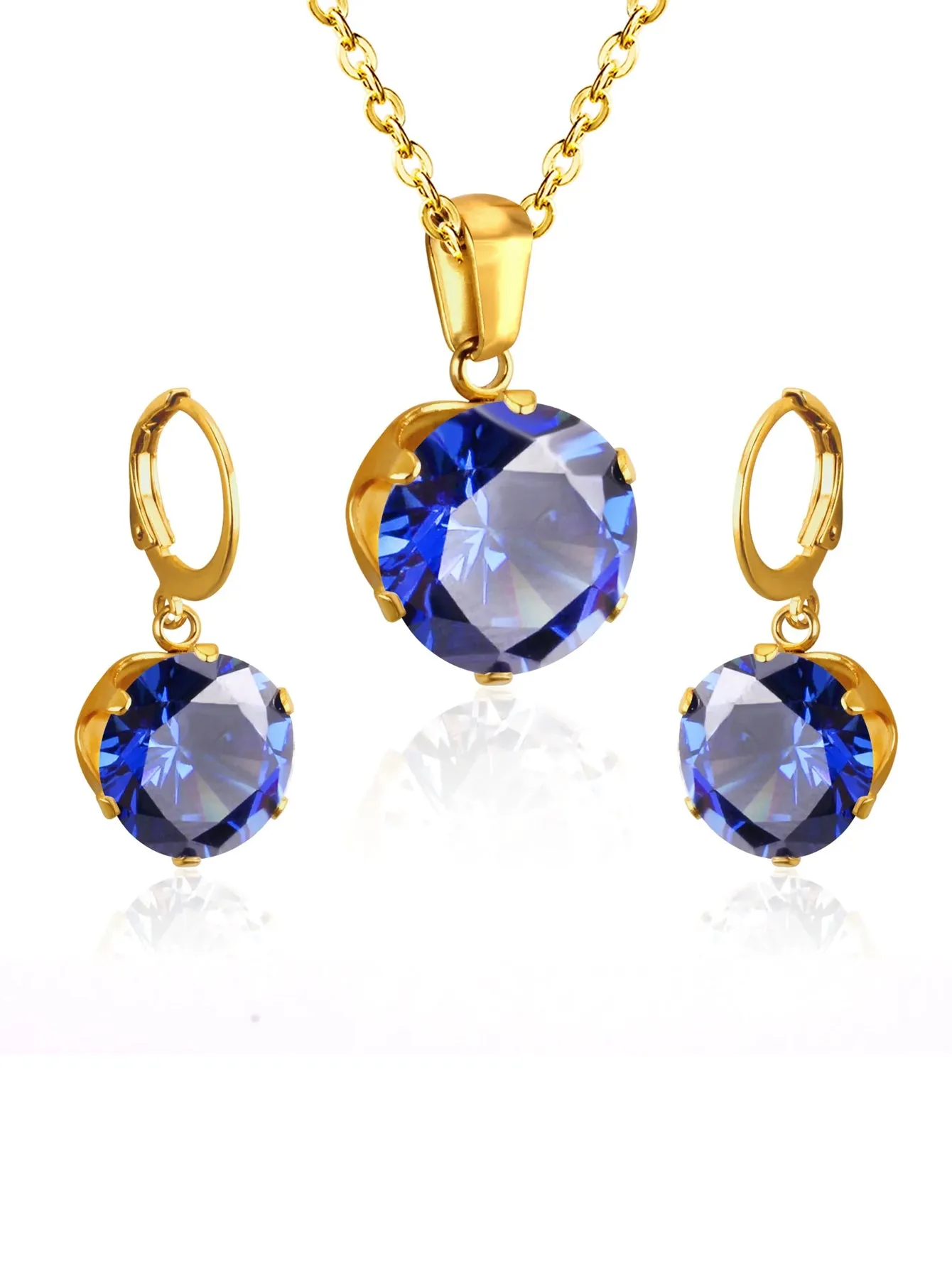 Zircon necklace and earrings jewelry set - FD ⚡